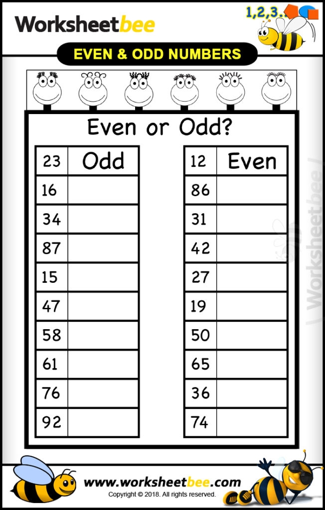 odd and even numbers worksheet