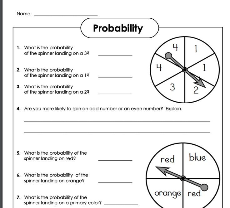Probability Worksheets Probability Worksheets Probability 