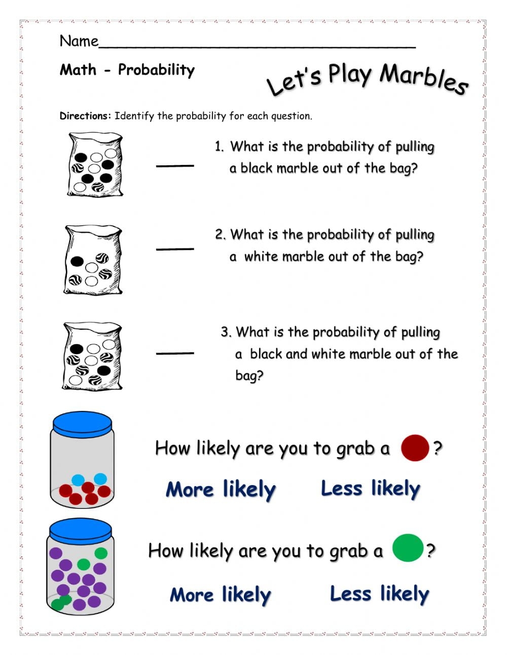 Probability Worksheets WorksheetsCity