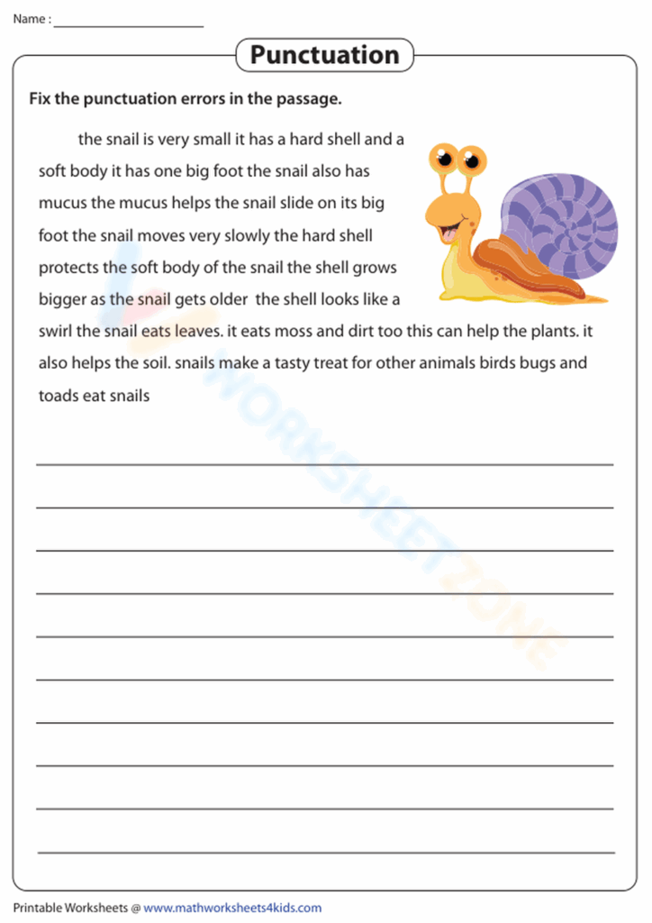 Proper Punctuation Worksheet Education Worksheets Library