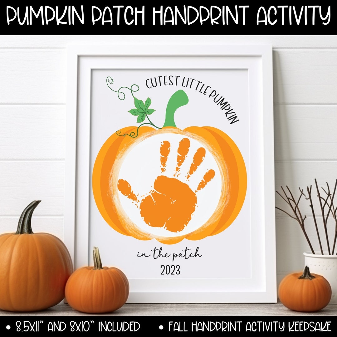 Pumpkin Handprint Printable Art Craft Homeschool Craft Kids Fall Art 