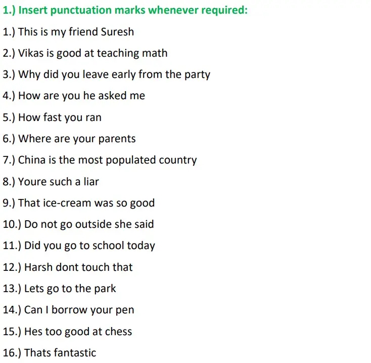 Punctuation Worksheets K5 Learning Worksheets Library
