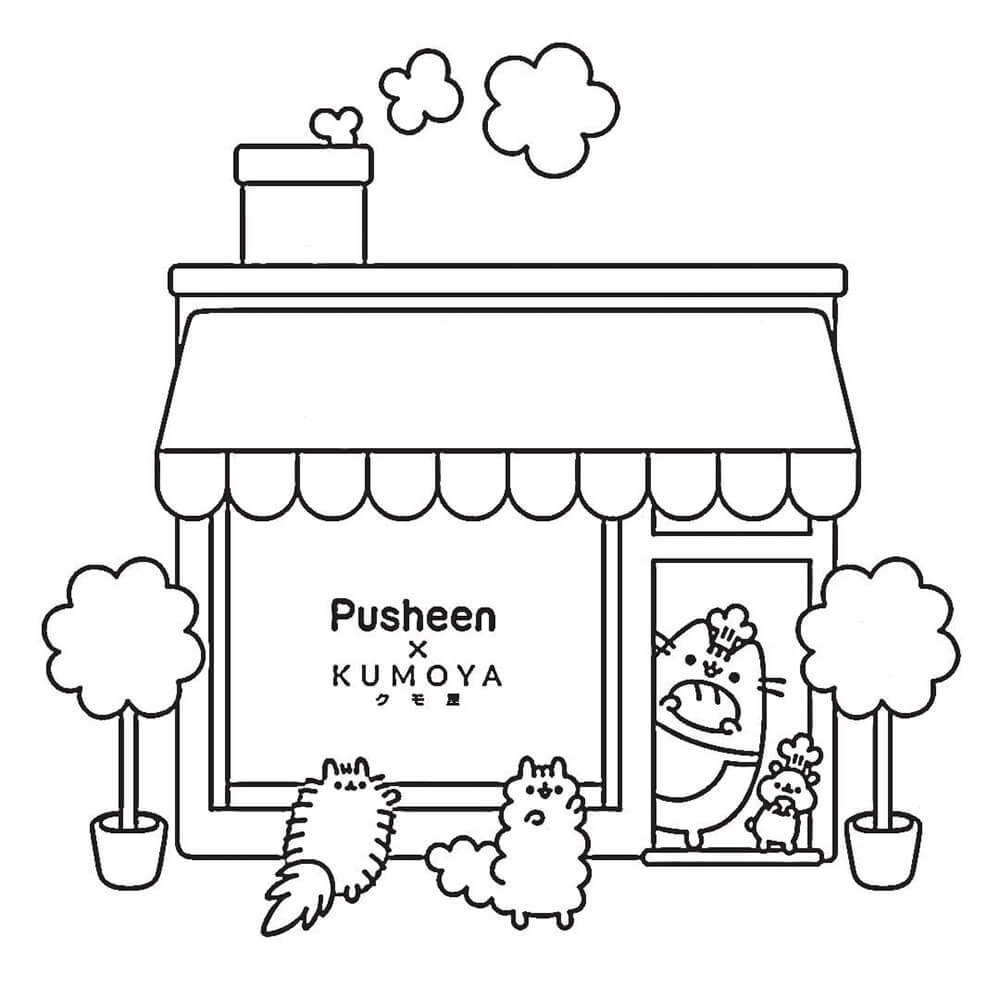 Pusheen House Coloring Page Free Printable Coloring Pages For Kids