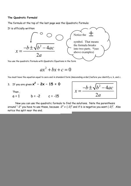 Quadratic Formula Pdf Worksheet Quadraticworksheet