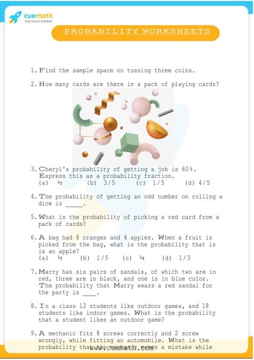 Quiz Worksheet Geometric Probability Study Worksheets Library