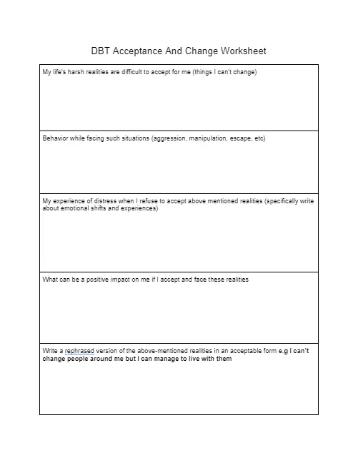 radical acceptance worksheet