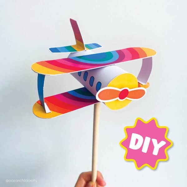 Rainbow Airplane Craft Printable For Kids Ocean Child Crafts