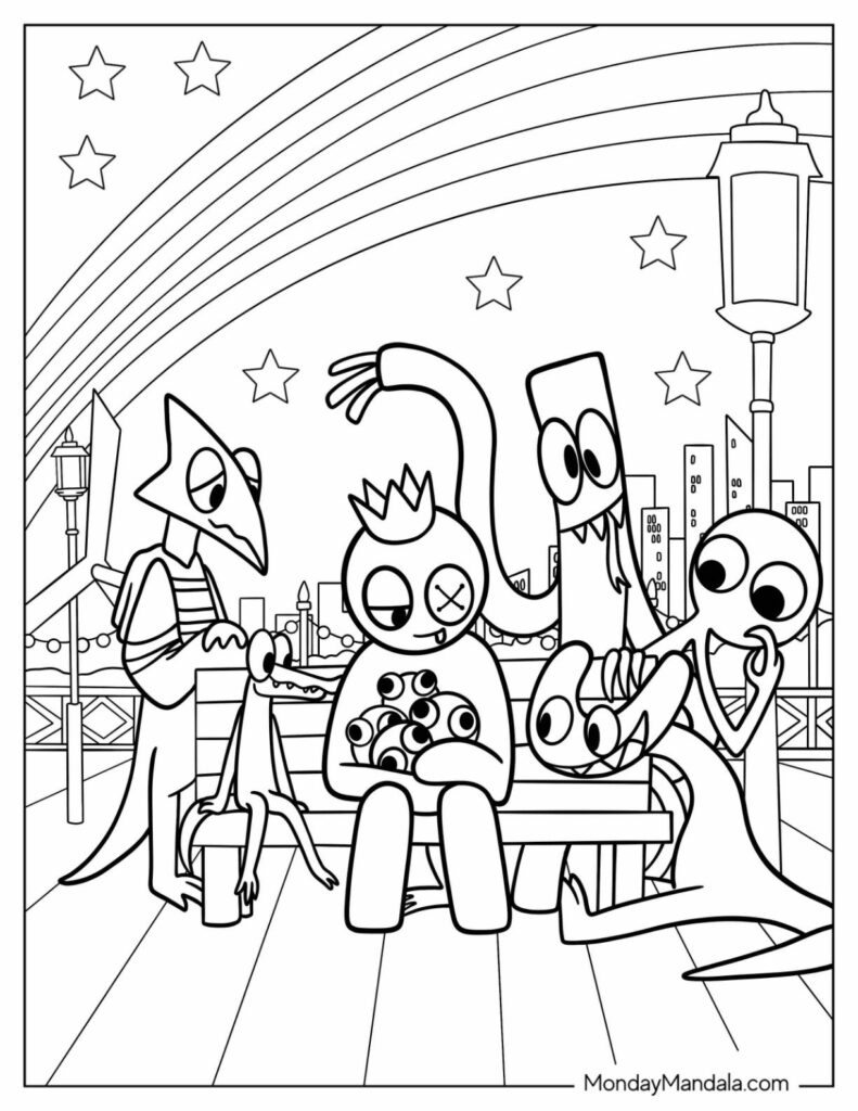 Rainbow Friends 2 Coloring Pages Printable For Free Download