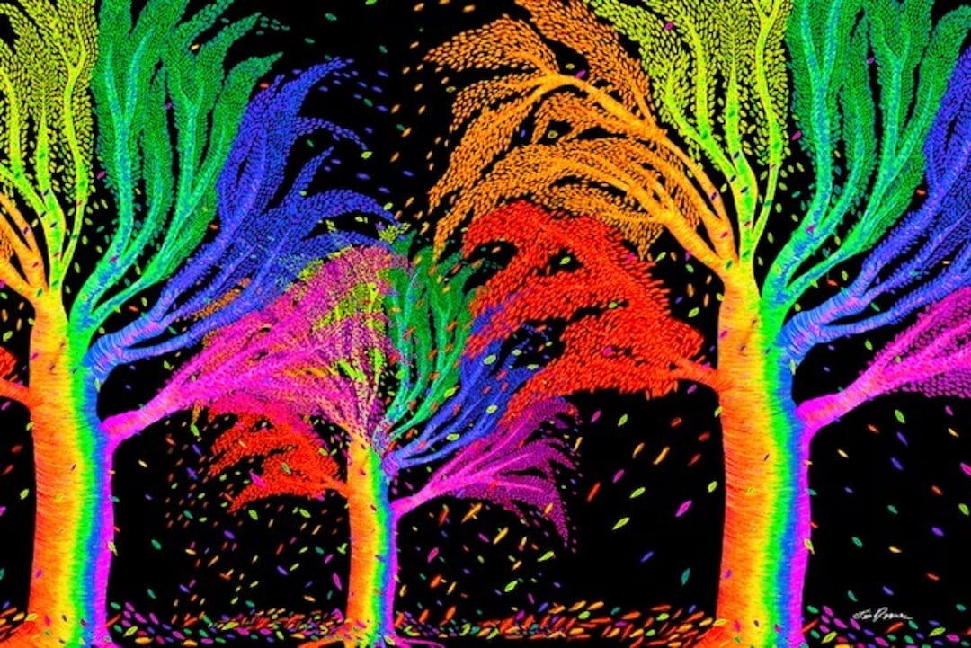 Rainbow Tree Art Rainbow Art Rainbow Tree Print Art Gay Etsy