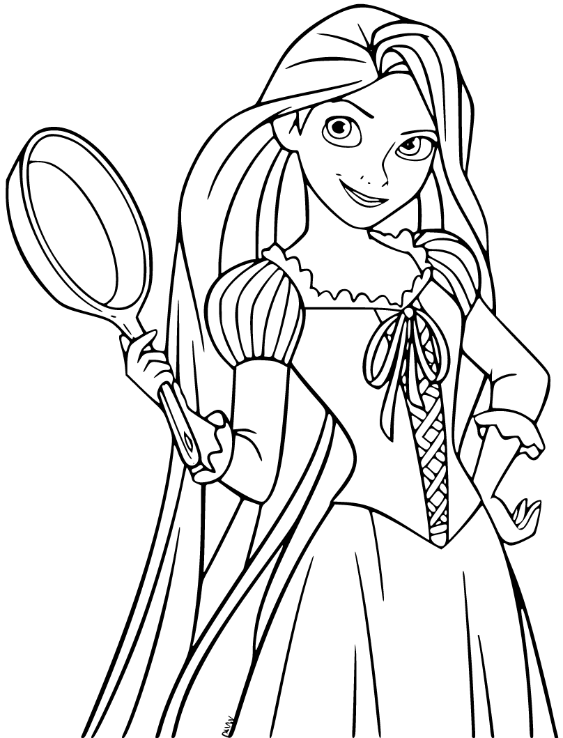 Rapunzel Pan Coloring Page Rapunzel 574 Coloringlive