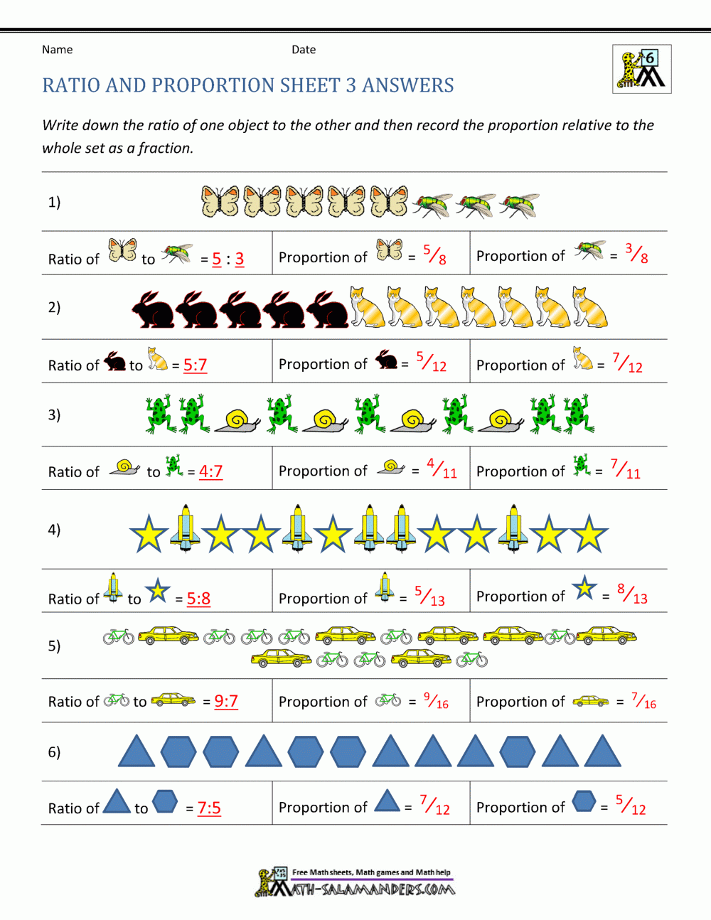 Ratio Worksheets Worksheets Library