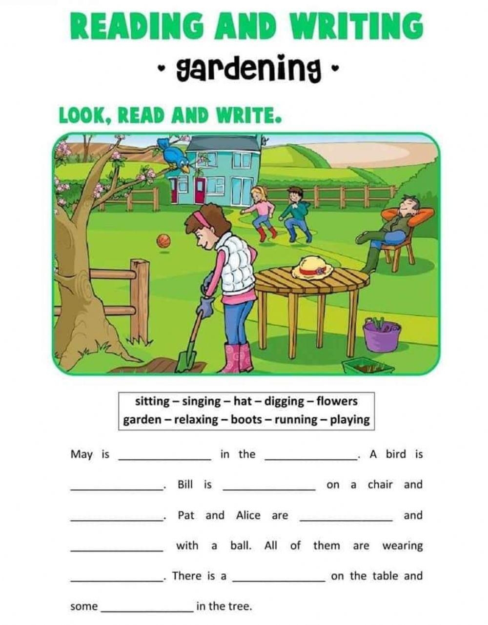 REading And Writing Practice In The Garden Worksheet Live Worksheets 