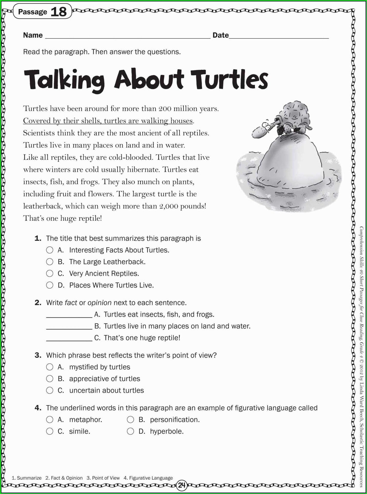 2nd reading comprehension worksheets