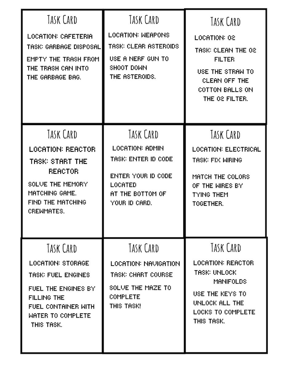 Real Life Among Us Game Printable with Pictures OriginalMOM