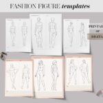 Realistic Body Fashion Figure Printable Template Bundle Set Of 6