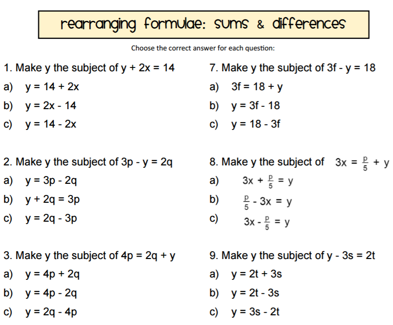 Rearranging Equations Physics Worksheet Answers Thekidsworksheet