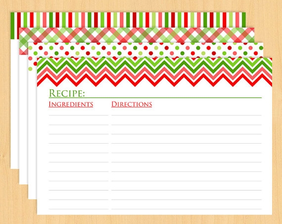 Recipe Cards Christmas 6 Free PDF Printables Printablee