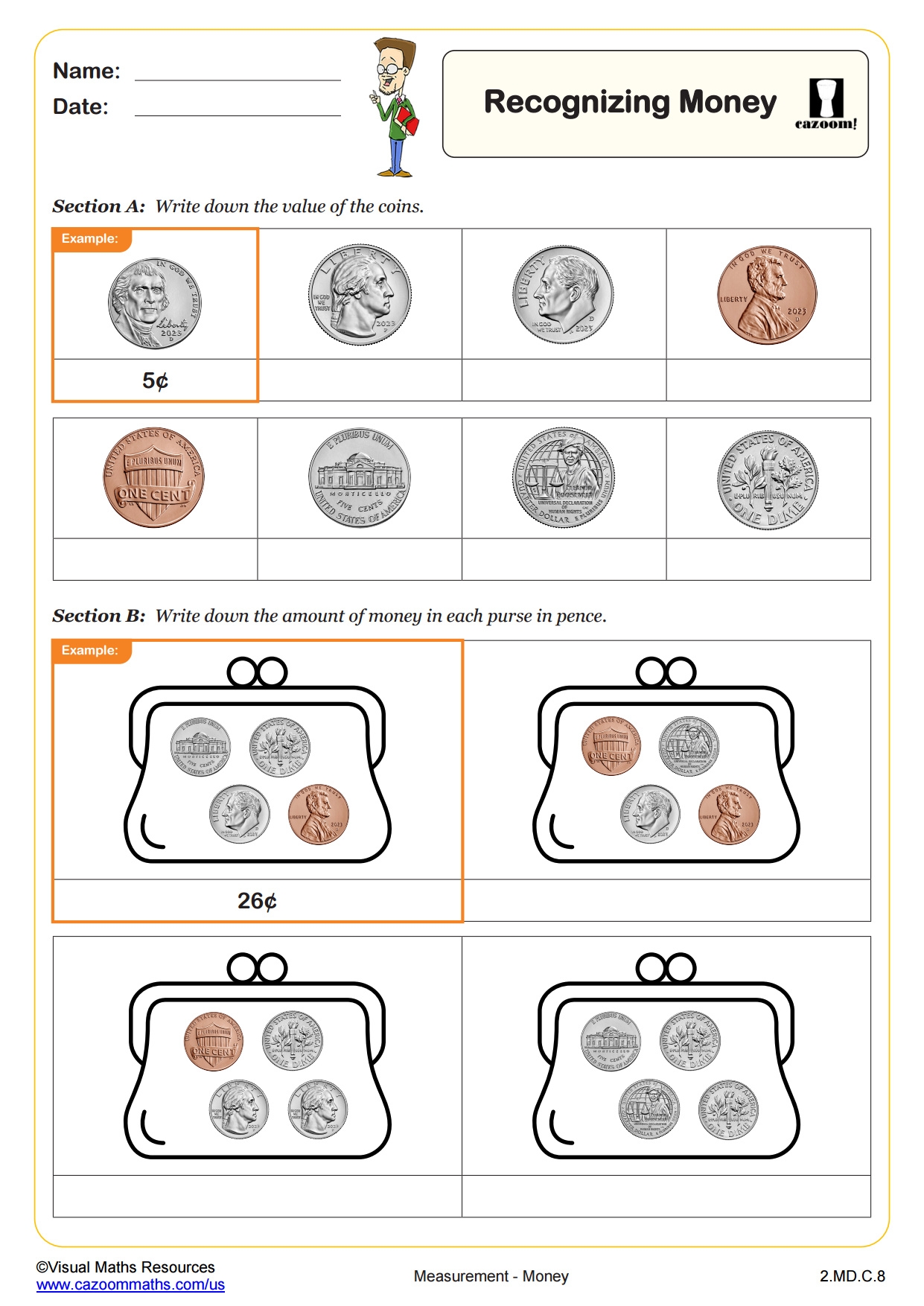 money practice worksheets