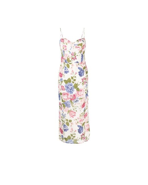 Reformation White Kourtney Floral Print Midi Dress Lyst