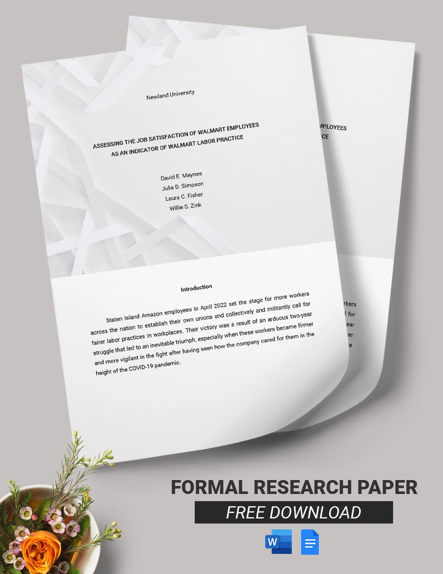 Research Paper Format Template In Word PDF Google Docs Download 