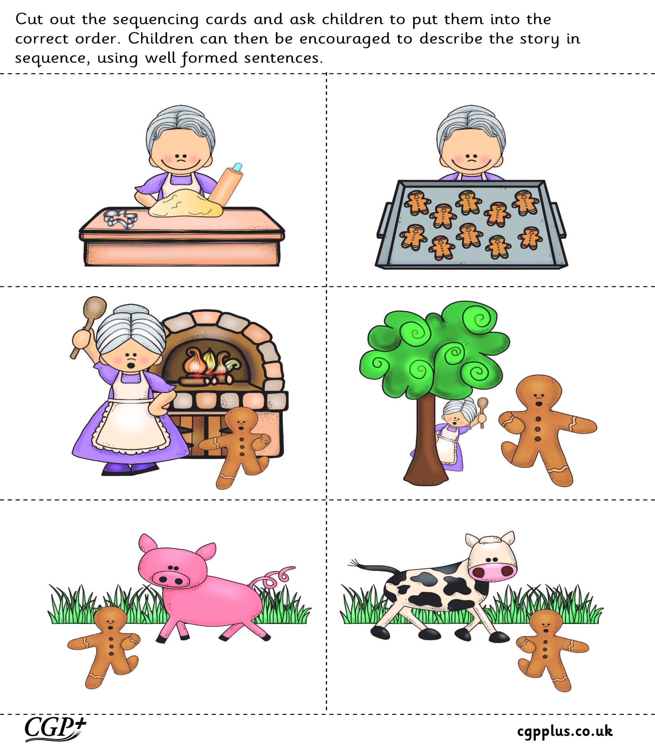 free printable gingerbread man sequencing cards