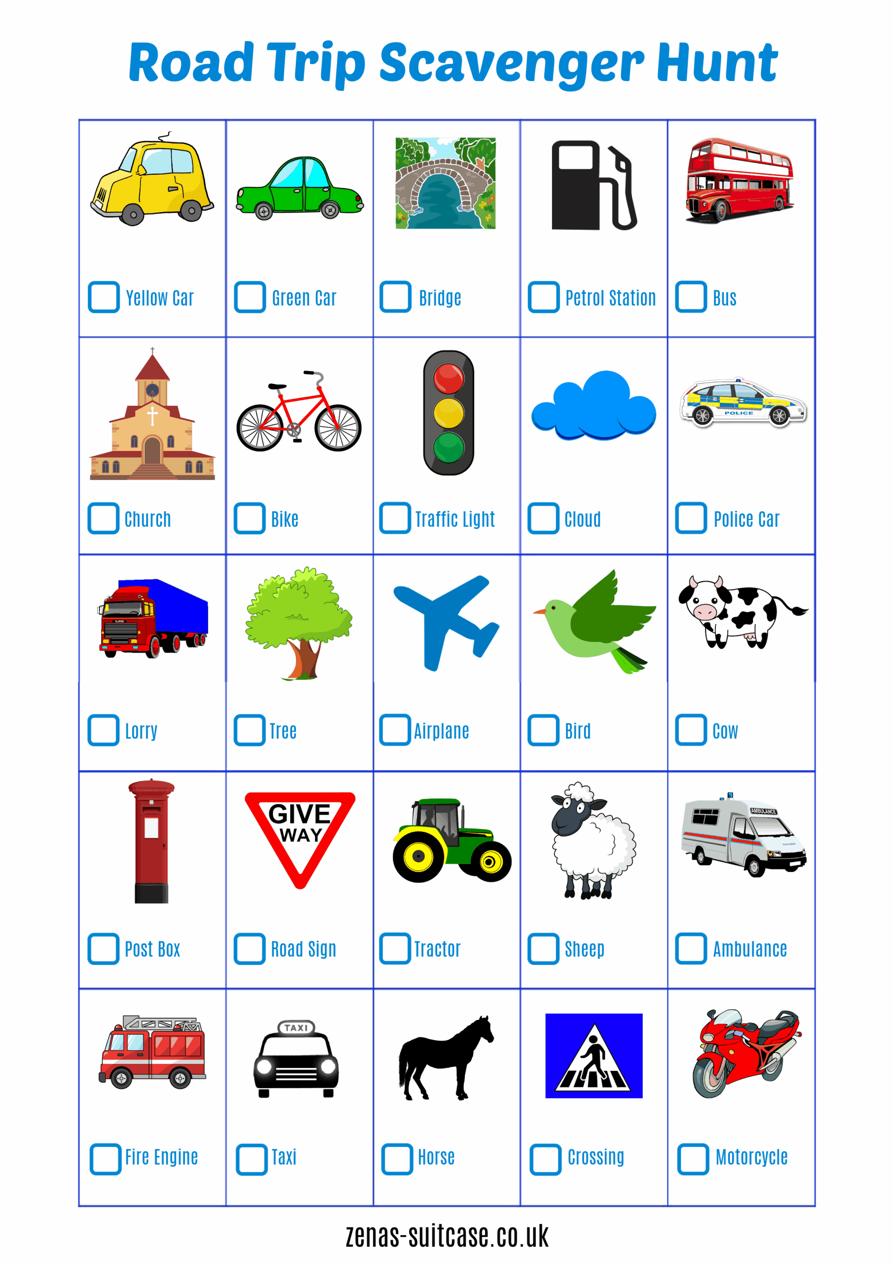 printable road trip activities
