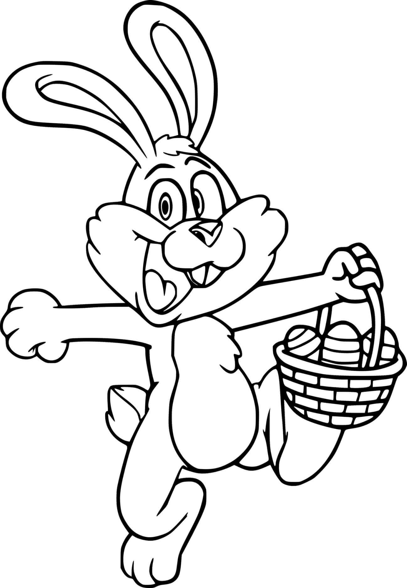 Running Easter Bunny Coloring Pages Coloring Cool