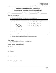 S2Ch4 Factorization Polynomials Extra Worksheet Consolidation pdf 