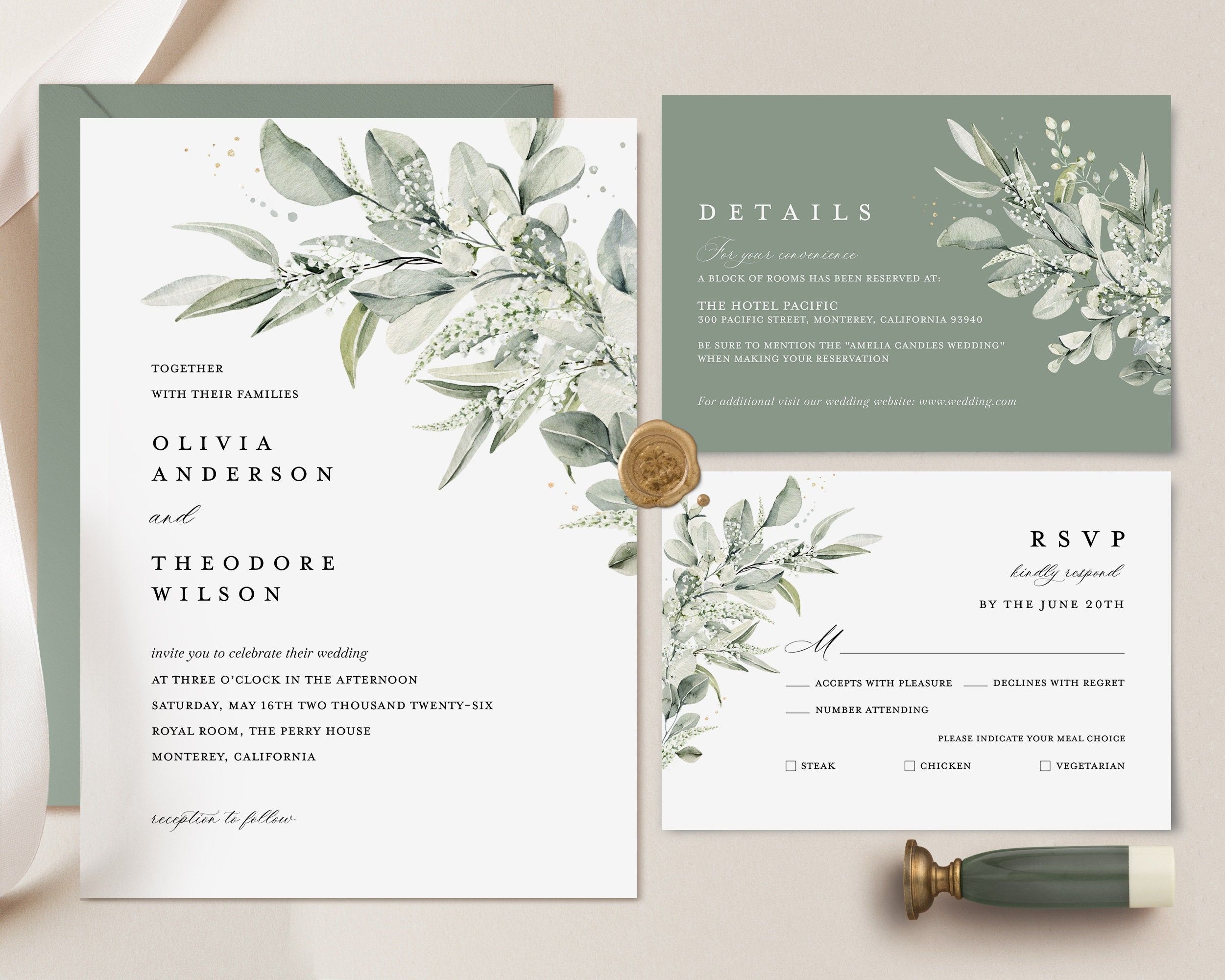 invitation template green