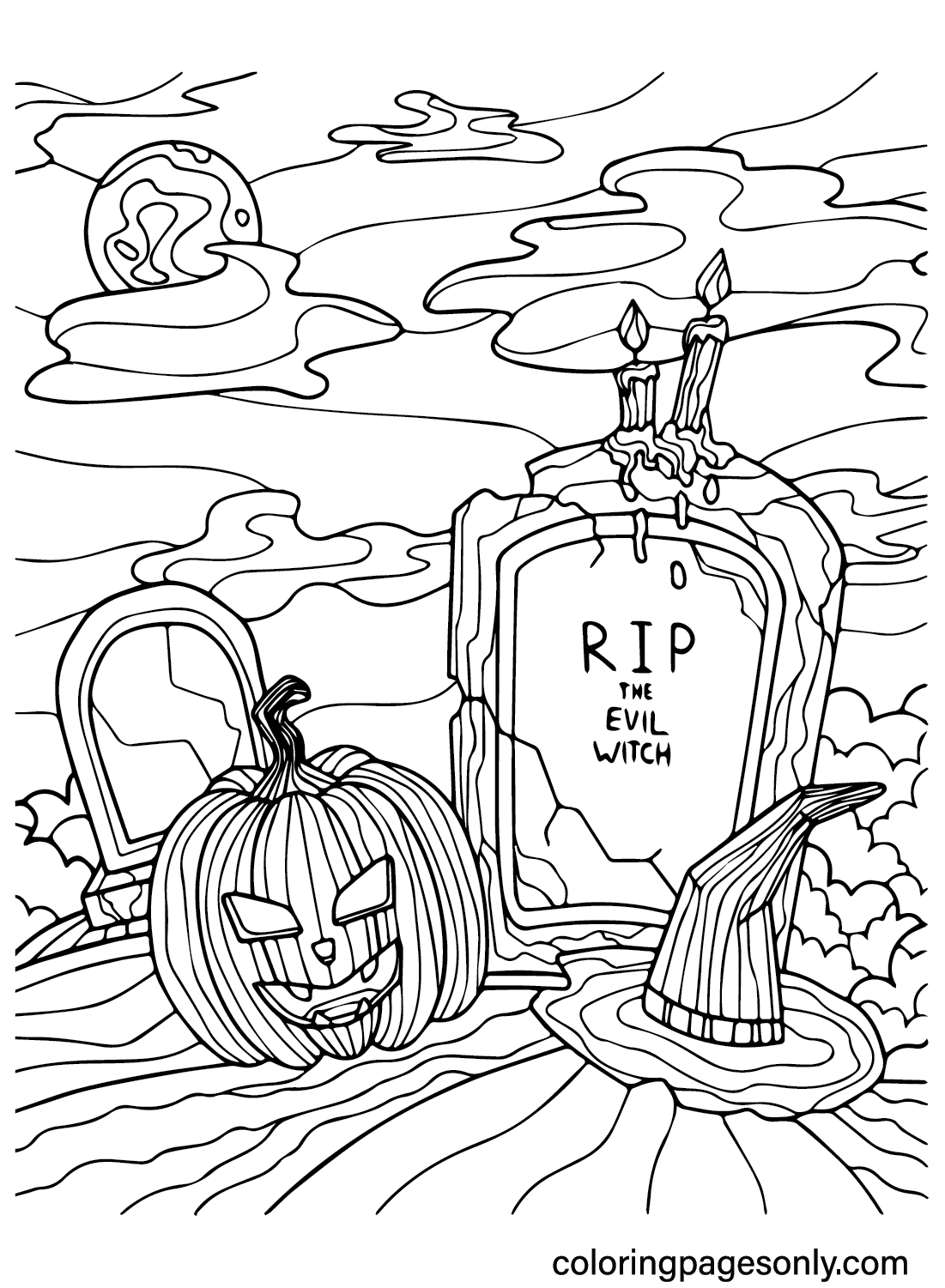 Scary Halloween Coloring Sheet Free Printable Coloring Pages