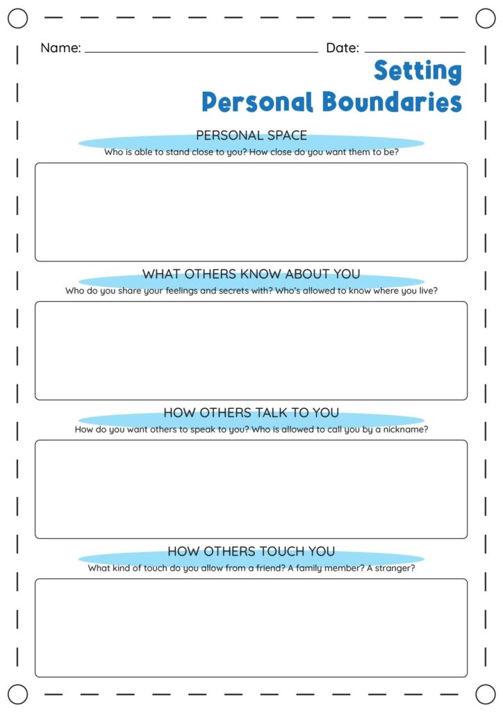 Setting Personal Boundaries Worksheets In 2024 Boundaries Worksheet