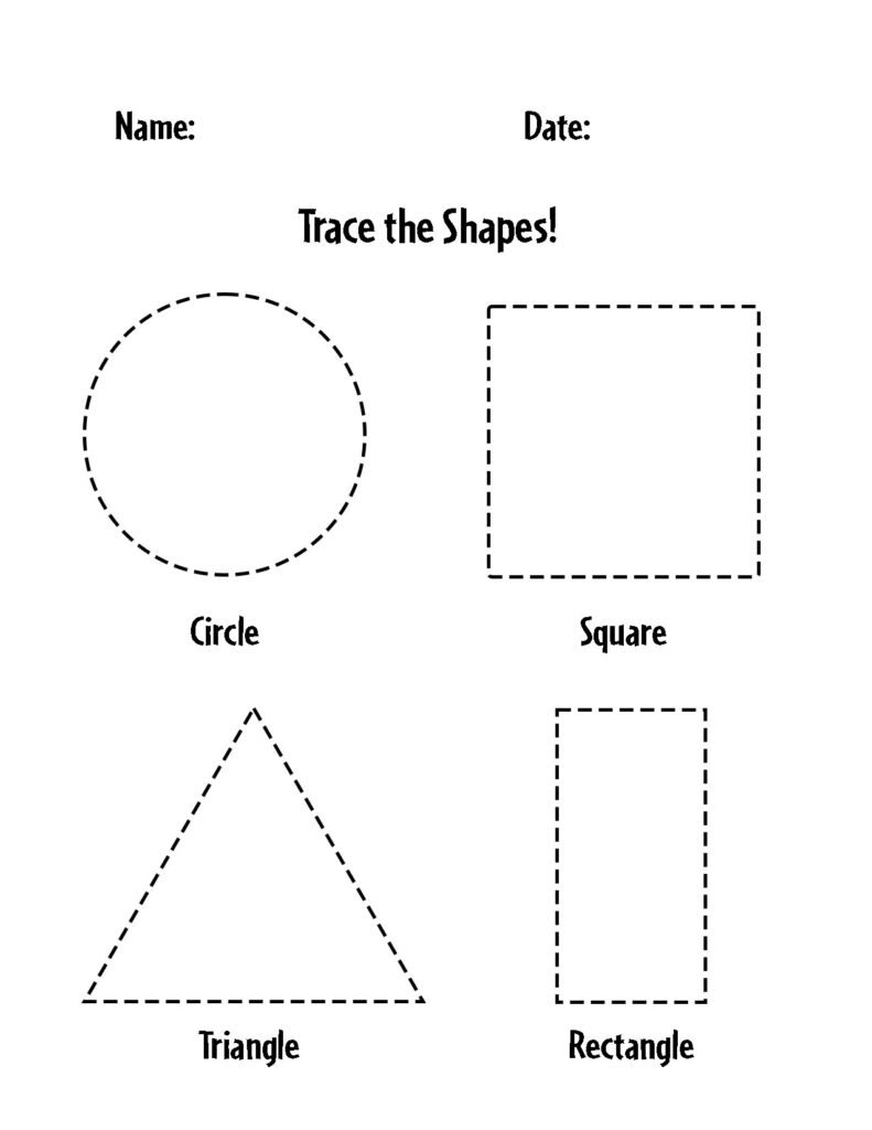 shape tracing worksheets