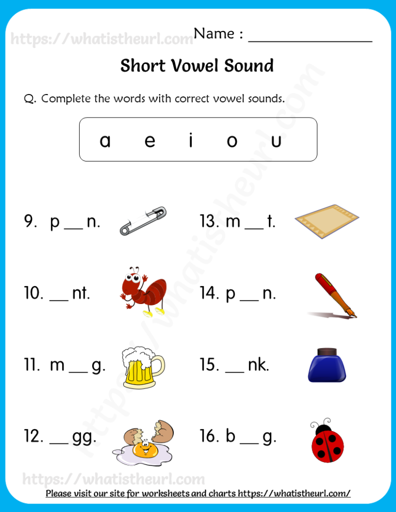 short vowel sounds worksheets