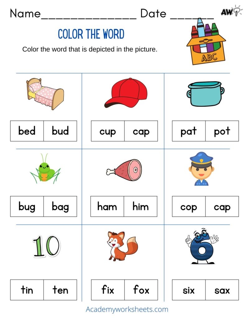 cvc words worksheet