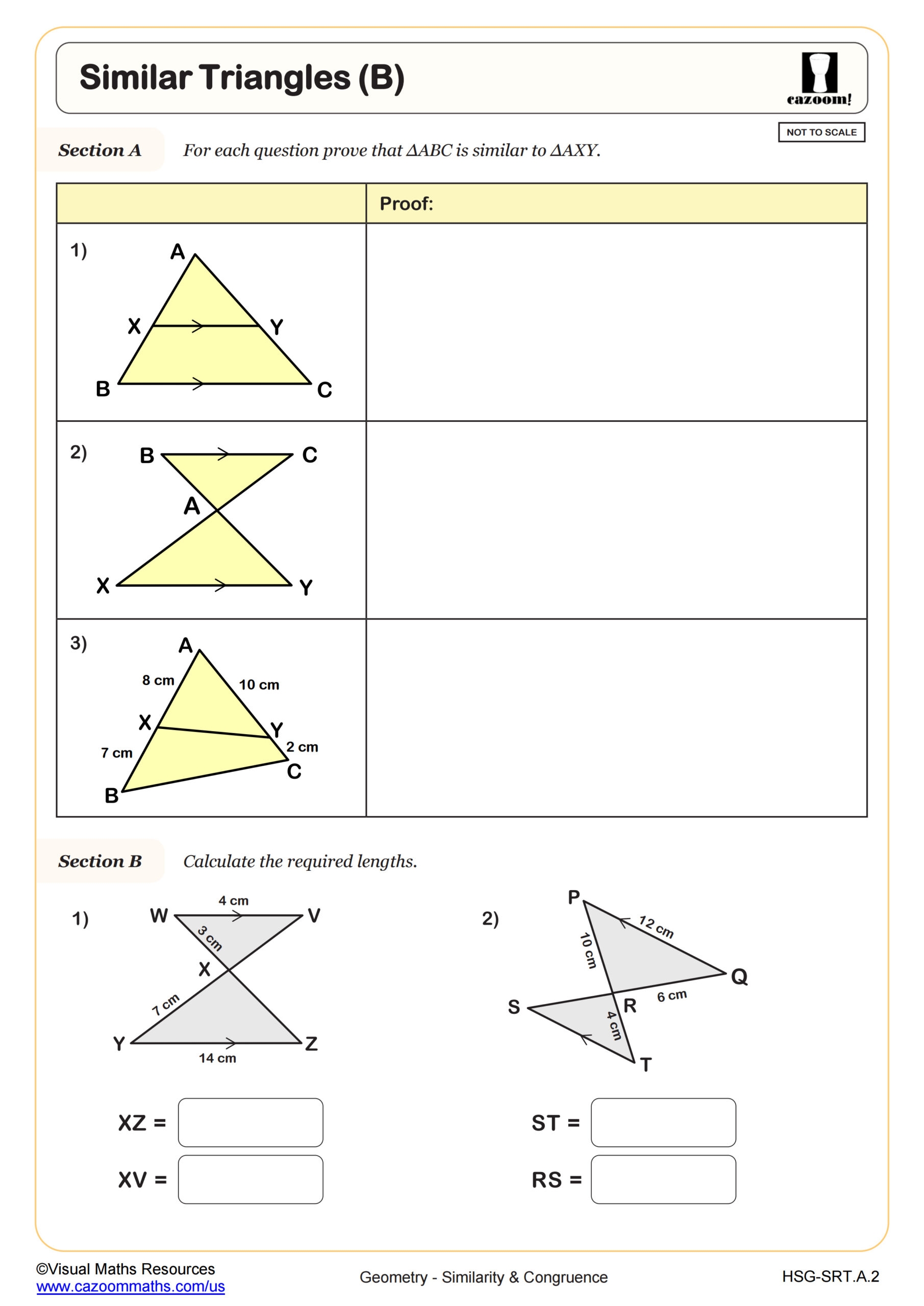 Similar Triangles B Worksheet Fun And Engaging Geometry PDF 
