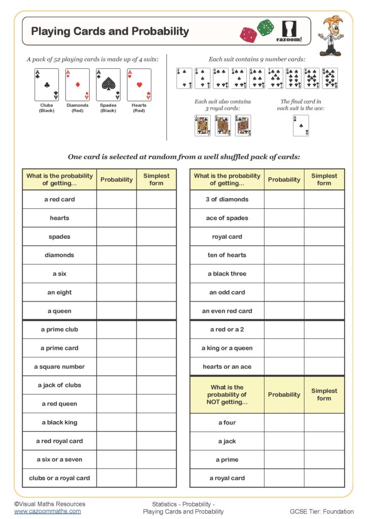 Simple Coloring Probability Worksheets For Grades 4 6 FREE