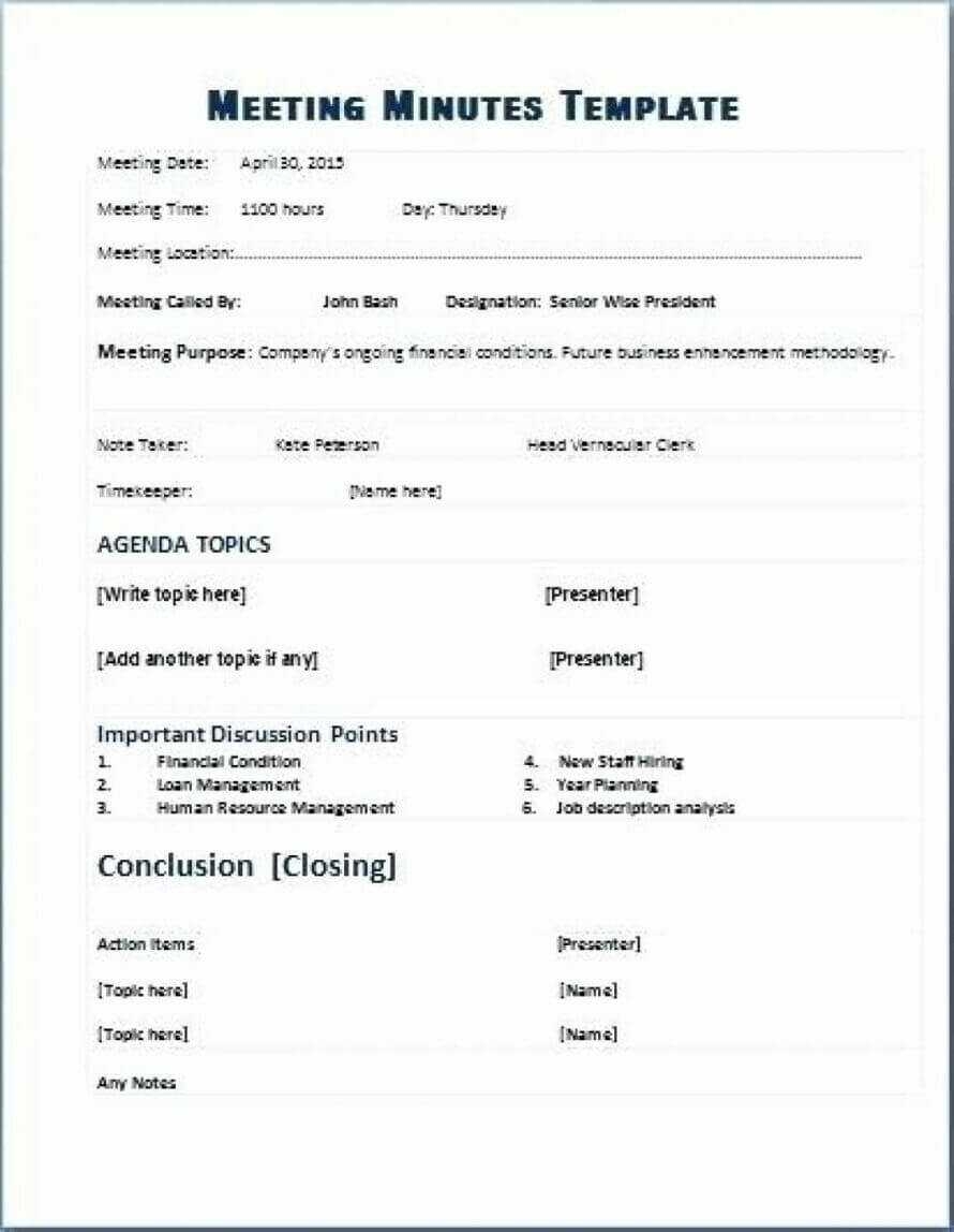 Simple Corporate Minutes Template Invitation Template Ideas Riset