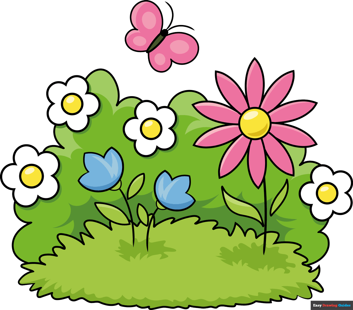 Simple Garden Drawing For Kids