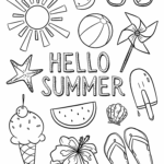 Simple Summer Coloring Pages