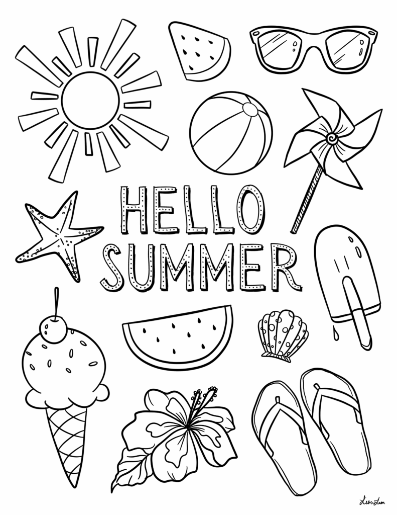 Simple Summer Coloring Pages