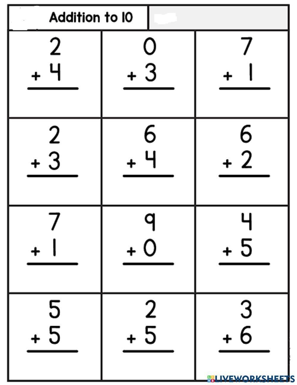 Single Digit Addition Worksheets For Grade 1 Worksheets Library