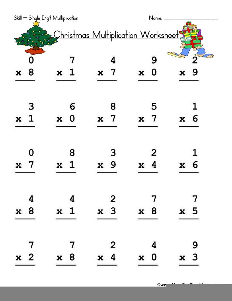 Single Digit Multiplication Worksheet Multiplication Worksheets
