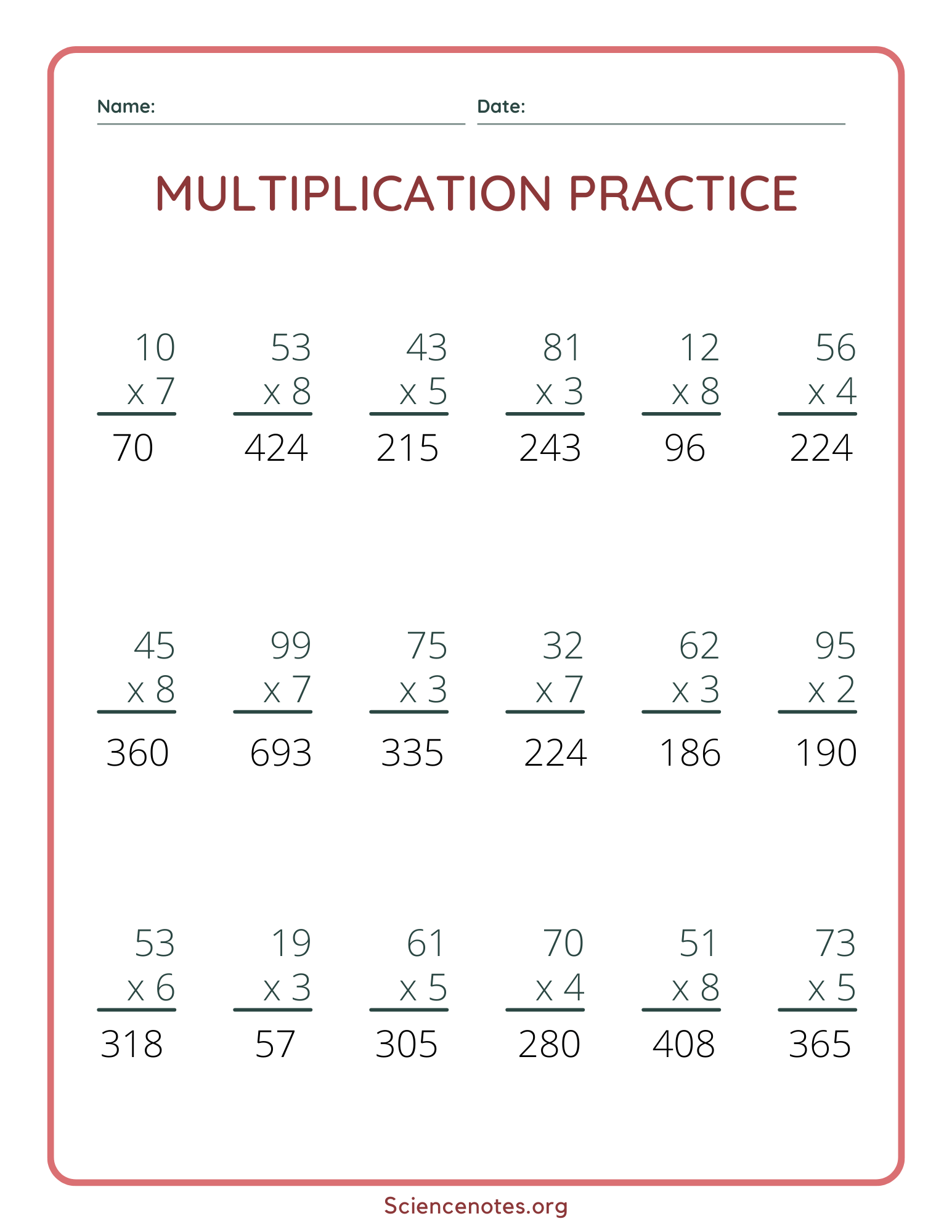 Single Digit Multiplication Worksheets Worksheets Library