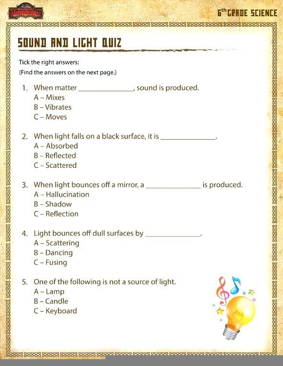 Sixth Grade Science Worksheets With Answers Scienceworksheets