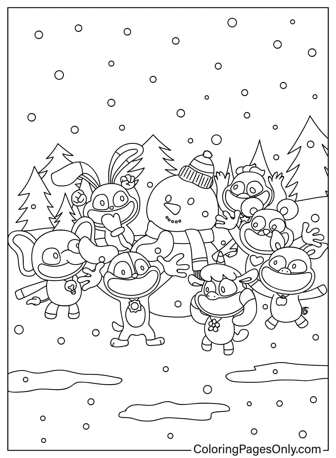 Smiling Critters Coloring Pages Coloring Nation