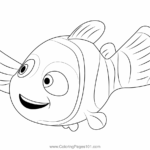 Smiling Nemo Coloring Page For Kids Free Finding Nemo Printable