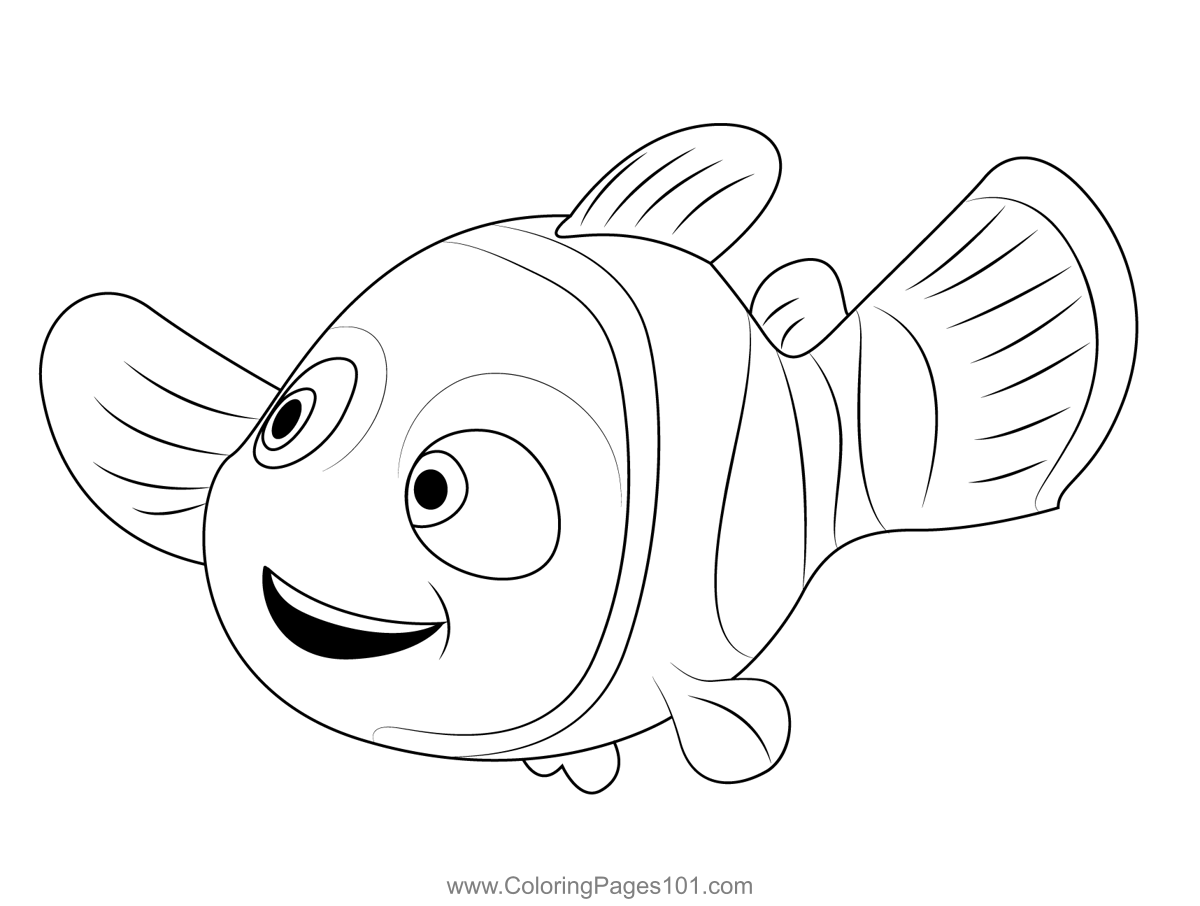 Smiling Nemo Coloring Page For Kids Free Finding Nemo Printable 