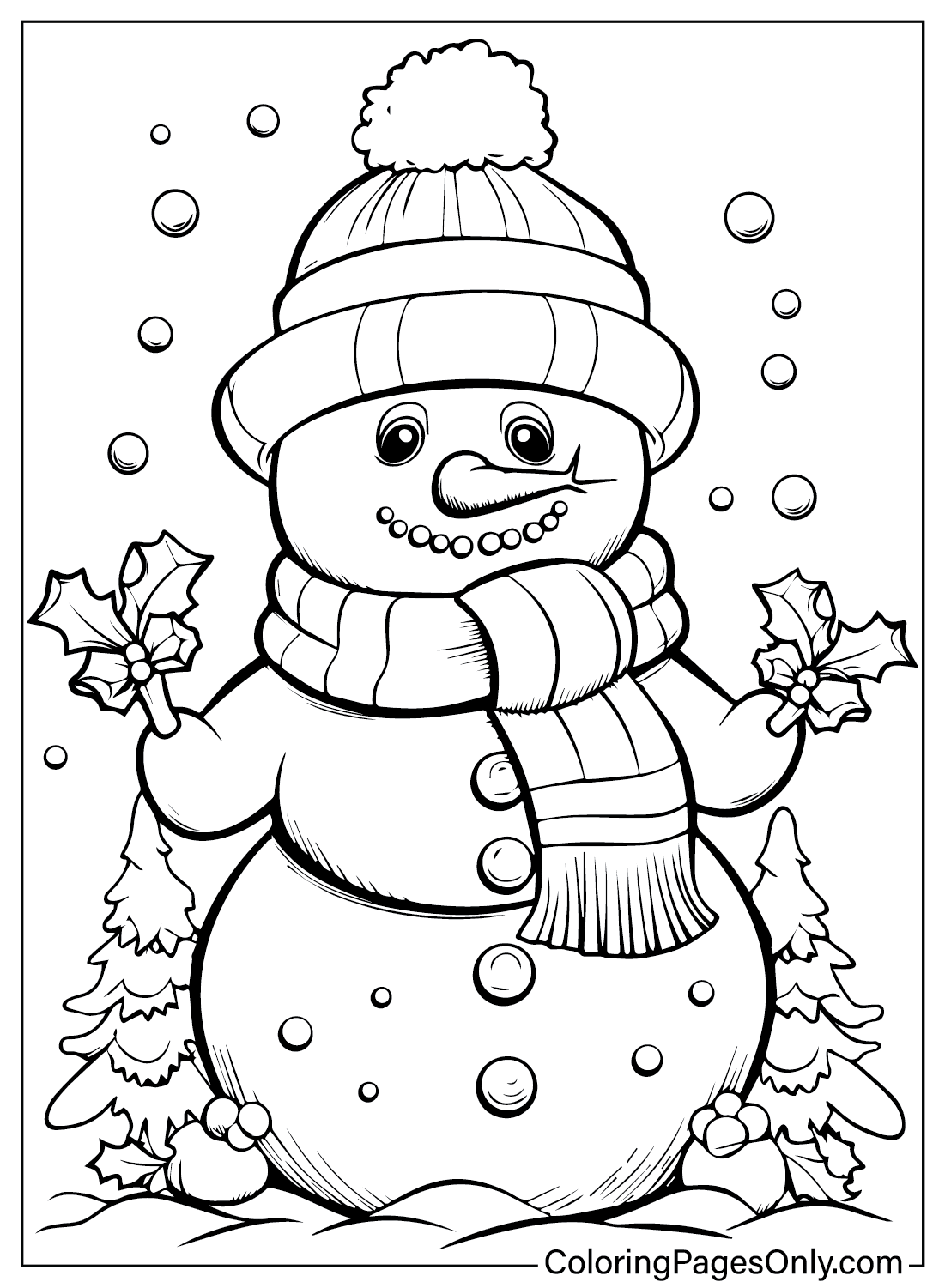 Snowman Free Coloring Page Free Printable Coloring Pages