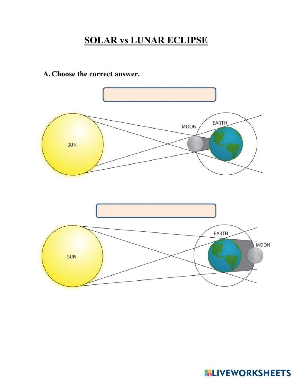 solar eclipse worksheet