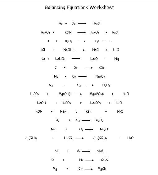 Solved Balancing Equations Worksheet Chegg Worksheets Library